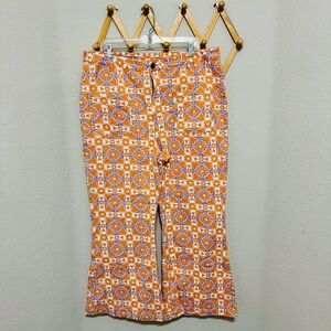 Lucy & Yak Orange Floral Flared Jeans Size W40